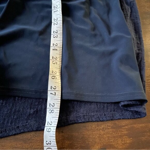 Sympli Ribbed Asymmetrical Tunic Top Sweater navy size 12 Lagenlook travel - Picture 8 of 9